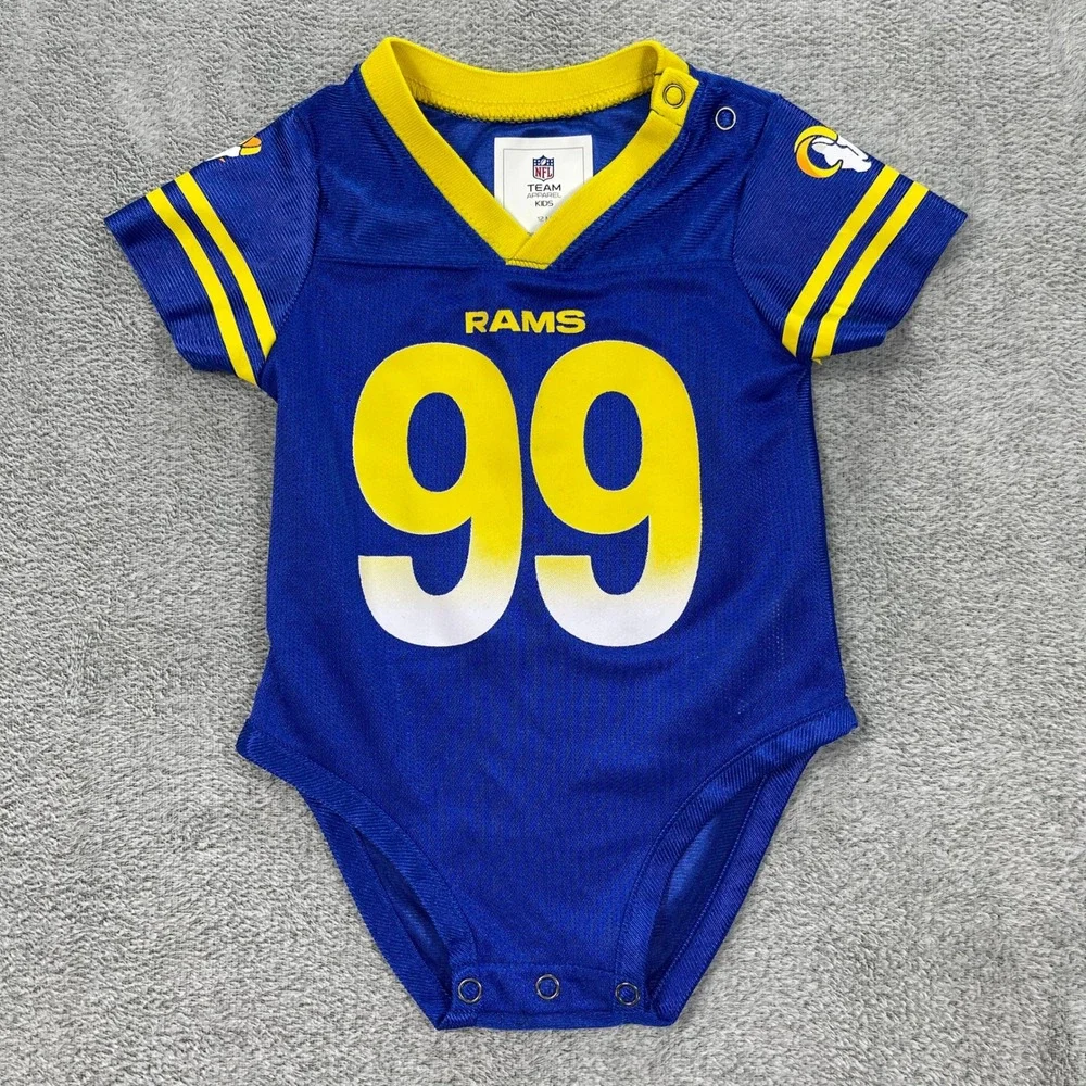 NFL Team Apparel One Piece Baby 12M Blue Aaron Donald 99 Los Angeles Rams Jersey